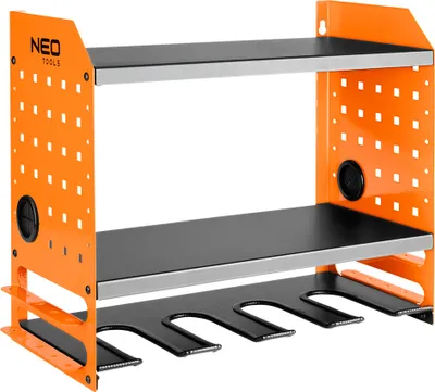 Produktbild von NEO TOOLS Akku-Werkzeugregal Wandhalterung - Stahl 1,5mm, 20kg Tragkraft, 5 Halterungen
