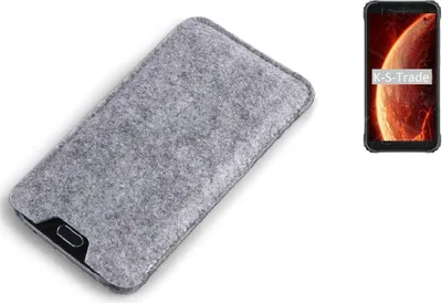 Produktbild von K-S-Trade Filz Handyhülle kompatibel mit Blackview BV4900 Schutzhülle Filztasche Filz Tasche Case Sleeve Handy Hülle Filzhülle grau