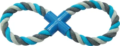 Produktbild von Duvo+ Hundespielzeug Knot Baumwolle 8- Ziegenring grau/blau