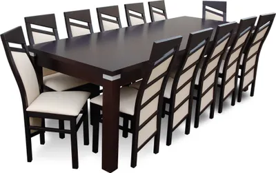 Productafbeelding van Design eethoekset: stoelen, tafel + 12 stoelen. Eethoeksets, tafels, hout