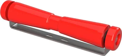 Immagine prodotto di Rullo per chiglia in poliuretano con supporto incl. tappi di chiusura rimorchio per barca zincato SUPROD, 400 mm (+ EC), rosso