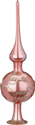 Produktbild von Christbaumspitze Glas Ranken Motiv 25cm Vintage altrosa 1 Stück