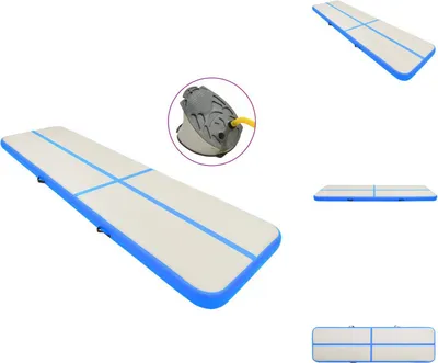 Produktbild von vidaXL Aufblasbare Gymnastikmatte mit Pumpe 800x100x20 cm PVC Blau -  Yoga- & Pilatesmatten