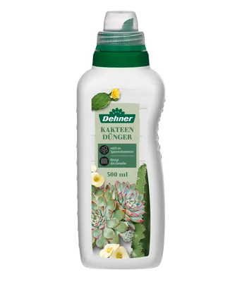 Produktbild von Dehner Kakteen- und Sukkulentendünger, hochwertiger Flüssigdünger, Dünger für Kakteen / Sukkulenten, organischer NPK-Dünger, mit Spurennährstoffen, 500 ml, für ca. 100 l