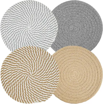 Obrázok produktu pre Podložky 20 cm, sada 4 ks, bavlna, tepelne odolné, pre hrnce