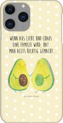 Produktbild von Mr. & Mrs. Panda Iphone 11 Pro Handyhülle Avocado Pärchen - Gelb Pastell - Geschenk, Premium Kunststoff, Liebe, Avocados, Familie, Handy Case, Geburt