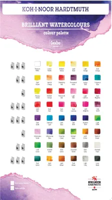 Image de Aquarelles Koh-i-noor/ aquarelles BRIILIANT round 48 couleurs