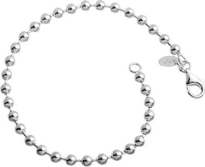 Produktbild von SILBERKETTEN STORE Kugelkette Armband 4mm - 925 Silber, Länge wählbar von 16-25cm - 19cm