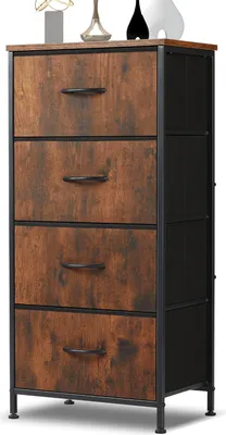 Produktbild von Kommode mit Schubladen -  kommoden & Sideboards für Schlafzimmer Geeignet, Komodenschrank mit 4 Schubladen, Stoffkommode mit Stabilem Stahlrahmen