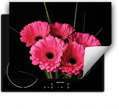 Produktbild von DarHaus Herdabdeckplatte 70x52 cm Anti Rutsch Matte Aufrollbar, schwarz - Blumenstrauß