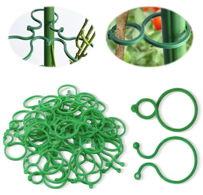 Produktbild von Pflanzenclips – 100 Stück Stützclips für Pflanzen, grün