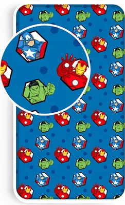 Produktbild von Avengers Spannbettlaken 90x200x25 cm - Marvel Kinder Bettbezug aus Baumwolle