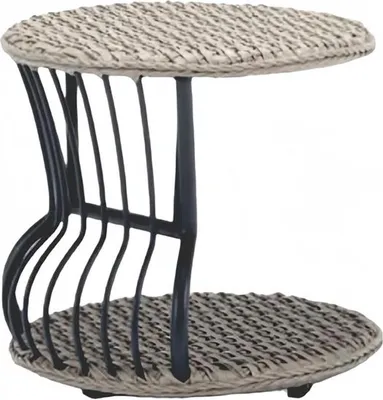 Produktbild von Couchtisch Hochwertig Grau Luxus Möbel Patio Design Rattan Rund Modern Möbel