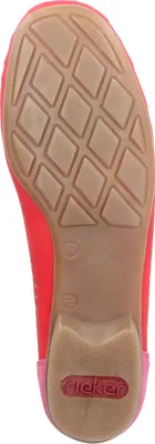 Produktbild von Rieker Damen Slipper Halbschuh Mokassin perforiert Lochmuster 40065, Größe:41 EU, Farbe:Rot