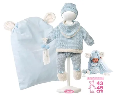 Productafbeelding van Llorens M738-59 Babykleding set voor poppen van 40-42 cm, met accessoires