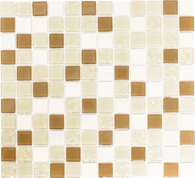 Produktbild von Glasmosaik mit Naturstein CM M432 30,2x32,7 cm mix beige