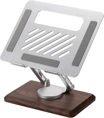 Produktbild von Laptopständer höhenverstellbar, 360° drehbar, Holz, bis 17.3 Zoll, für Schreibtisch