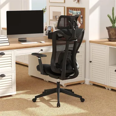 Produktbild von Ergonomischer Bürostuhl - Bürostuhl - Bürosessel - Arbeitshocker - Computerstuhl - Verstellbare Lendenwirbelstütze