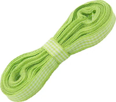 Produktbild von 10m Geschenkband 10mm, grün, Zierband, Dekoband, Karoband, Schleifenband