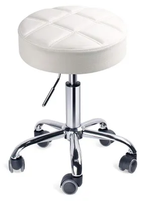 Rollhocker höhenverstellbar, weiß, Sitz Ø35 cm, bis 110 kg