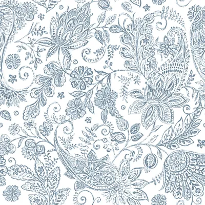 Produktbild von 50 Papstar Servietten ROYAL Collection 1/4-Falz 40 cm x 40 cm blau Paisley 88746 Premiumservietten Ornaments stoffähnlich gute Faltbarkeit