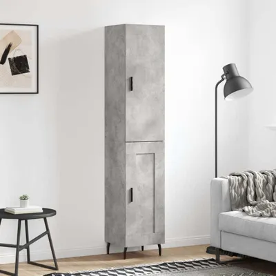Produktbild von vidaXL Highboard Betongrau 34,5x34x180 cm Holzwerkstoff