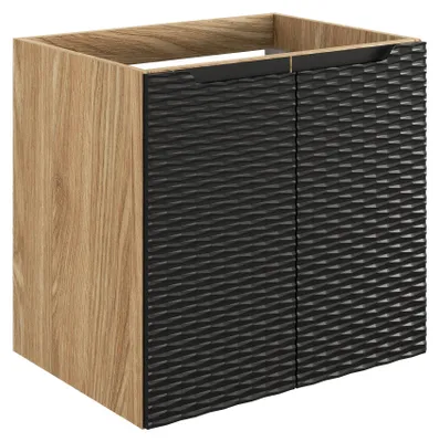 Obrázek produktu pro Koupelnová skříňka pod umyvadlo 60 cm Černá matná olejovaná dubová