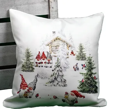 Produktbild von Kissenhülle 40 x 40 cm Druck Wichtel im Schnee 40 x 40 cm Kissenhülle