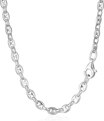 Produktbild von Halskette 50cm Kaffeebohnenkette 925 Sterling Silber 3,5mm breite Silberkette