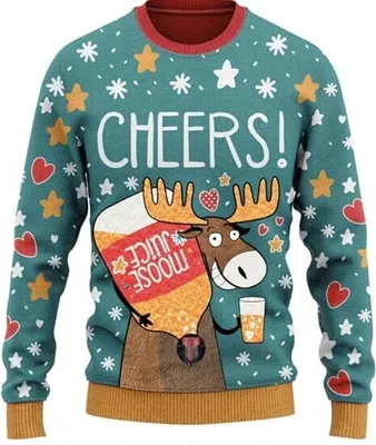 Produktbild von JAP Christmas - 3D Weihnachtspullover -  CHEERS! mit Bierzapfhahn - Lustiger Hässlicher Weihnachtspullover Für Damen und Herren Ugly Christmas Sweater - L
