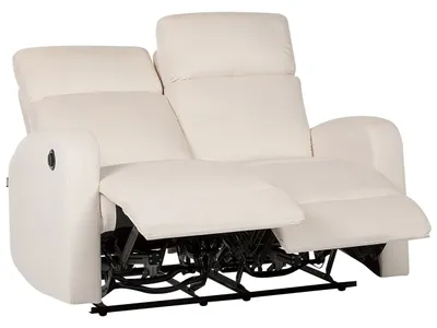 Produktbild von BELIANI 2-Sitzer Sofa Cremeweiß Samt Elektrisch Verstellbar mit Fußablage Relaxfunktion Modern Inustriell Relaxsofa Wohnzimmer Büro Arbeitszimmer