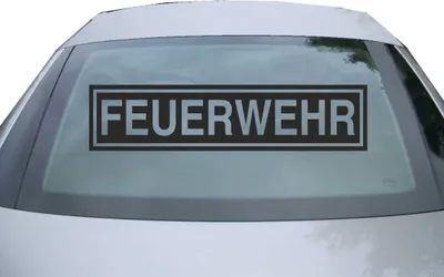 Produktbild von Indigos UG - Aufkleber Heckscheibe & Motorklappe DE2439 - schwarz - 600x142 mm - Feuerwehr - Auto Scheiben Fenster Heckklappe Tuning Racing JDM - Die cut