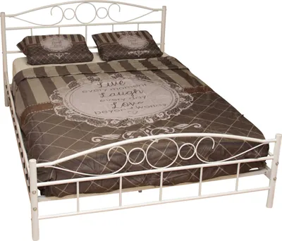 Produktbild von Marionne Doppelbett aus Metall, Weiß, 140x200 cm Liegefläche, Breite 146 cm