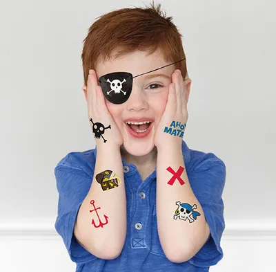 Produktbild von 8 Stück Piraten Augenklappen für Party