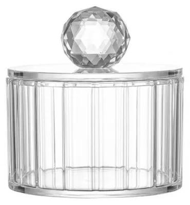 Produktbild von Kristallglasdose mit Diamantdeckel, 10 x 10 x 10 cm