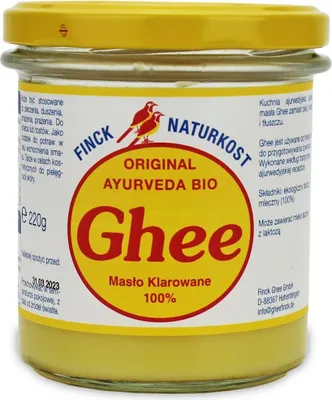 MASŁO KLAROWANE GHEE BIO 220 g (242 ml) - FINCK AYURVEDA