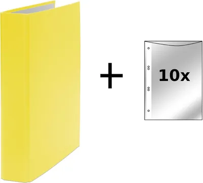 Produktbild von Ringbuch / DIN A5 / 2-Ring Ordner / Farbe: gelb + 10 Prospekthüllen