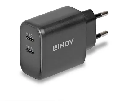 Produktbild von Lindy 65W USB 2 x Typ C GaN Ladegerät