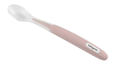 Image de Cuillère en silicone BabyOno - rose poudré