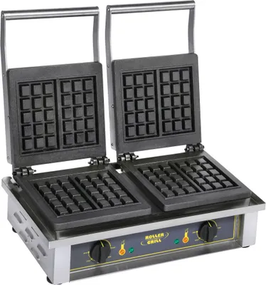 Produktbild von Doppel-Waffeleisen, Brüsseler Waffelform, 550x440x230 mm (BxTxH), 2x 1,6 kW