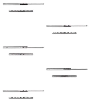 Produktbild von Emuca 5er Satz Kugelführungen, Höhe 17mm, Tiefe 246mm, TeilVollauszug, Verzinkt