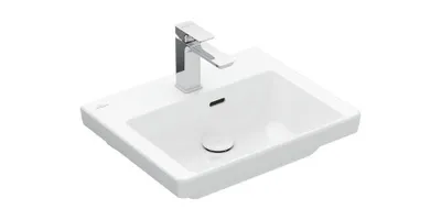 Produktbild von Villeroy & Boch V&B Handwaschbecken SUBWAY 3.0 500x400mm mit Überlauf mit Hahnloch weiß