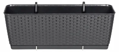 Produktbild von Balkonkasten mit Halterungen 49,2x17x17cm Dunkelbraun