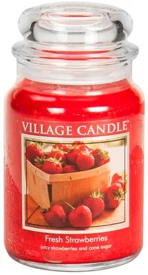 Produktbild von Village Candle Jar Small 254g Fresh Strawberries Erdbeere