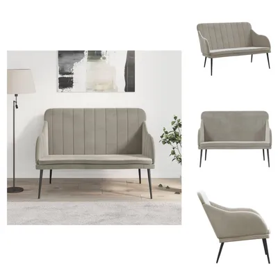 Obrázek produktu pro vidaXL Lavice světle šedá 110x76x80 cm sametová - Lavice