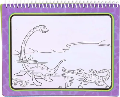 Immagine prodotto di Libro da colorare con acquerelli e pennelli, libro da colorare per bambini, giocattolo educativo, regalo (dinosauri)