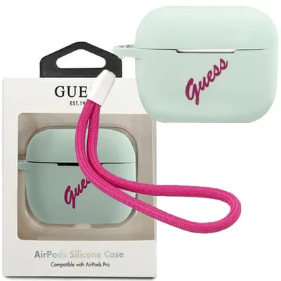 Produktbild von Guess Apple Airpods Pro Cover Blau Pink Silicone Vintage Hülle Tasche Case Etui