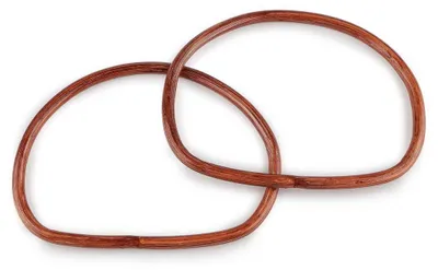 Produktbild von 1 Paar Taschengriffe Holz Bambus 13,5x17,5cm, Farbwahl - Griff Tasche Bambusgriff