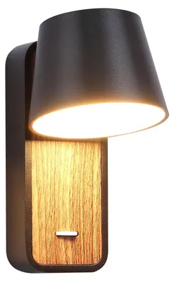 Immagine prodotto di B·LED BARCELONA: Lampada da parete a LED in legno, orientabile, 6W, 2700K, ideale per la camera da letto