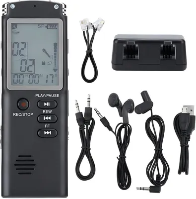 Produktbild von Diktiergerät, Digitaler Sprachrekorder, 16GB Rekorder, HD-Aufnahme, Rauschunterdrückung, Sprachaktivierter, MP3-Player, mit WAV/MP3 Digital Audio